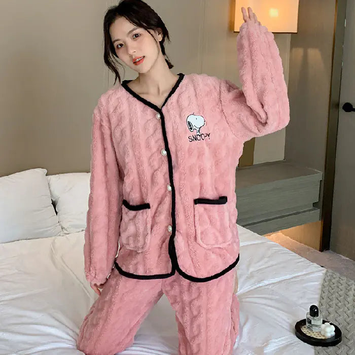 Cozy Flannel Long Sleeve Women's Pajama Set