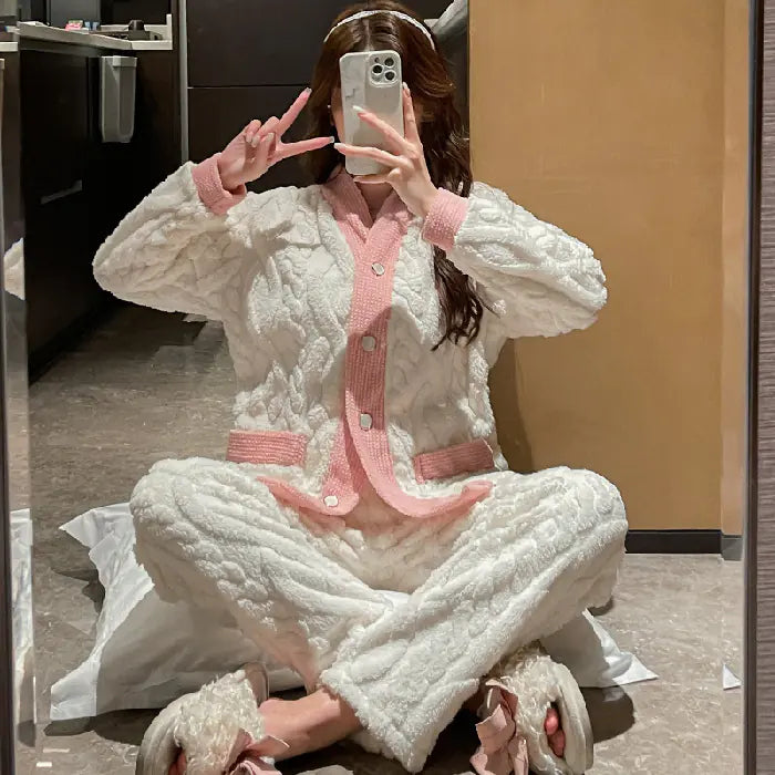 Cozy Flannel Long Sleeve Women's Pajama Set