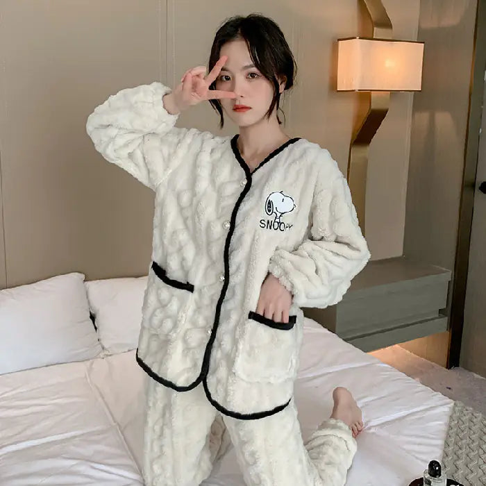 Cozy Flannel Long Sleeve Women's Pajama Set