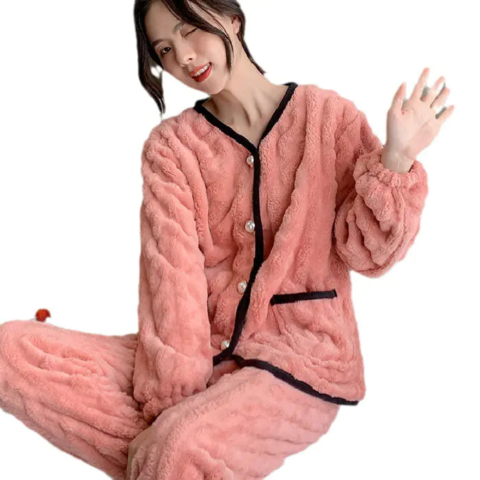 Cozy Flannel Long Sleeve Women's Pajama Set