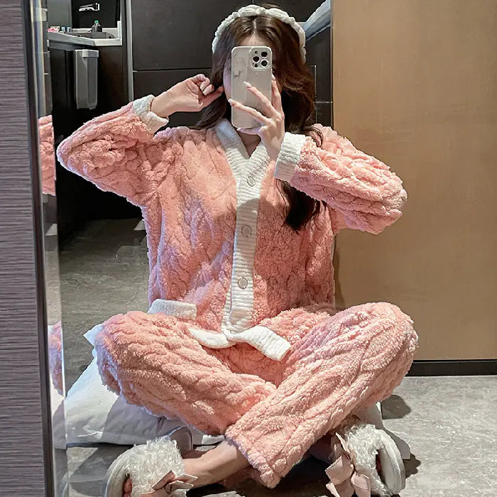 Cozy Flannel Long Sleeve Women's Pajama Set