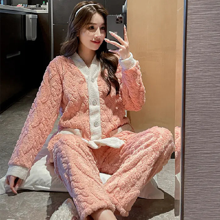 Cozy Flannel Long Sleeve Women's Pajama Set