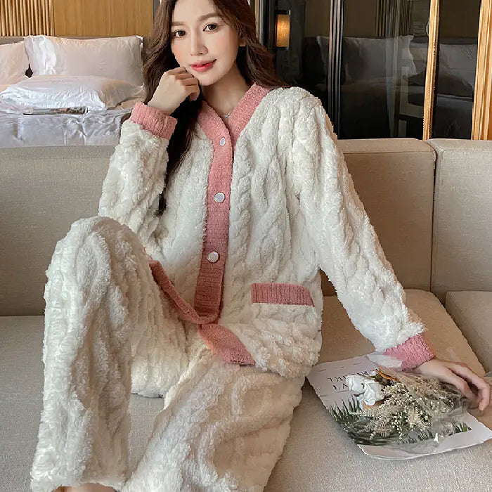 Cozy Flannel Long Sleeve Women's Pajama Set