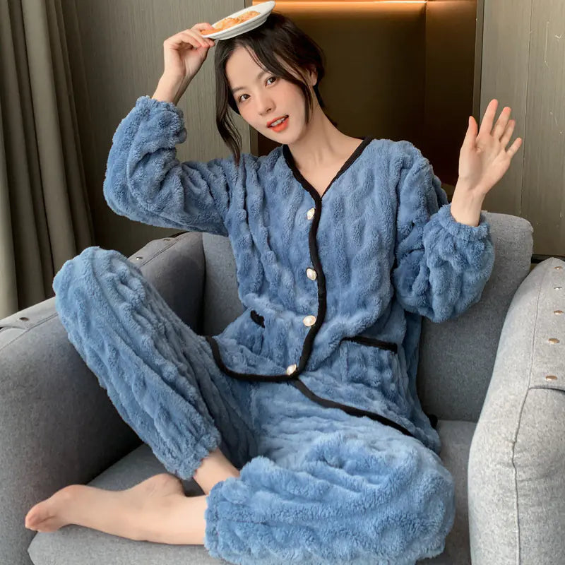 Cozy Flannel Long Sleeve Women's Pajama Set